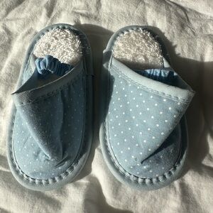 Polka Dot Kids Slippers - Blue